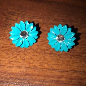 Blue flower earrings